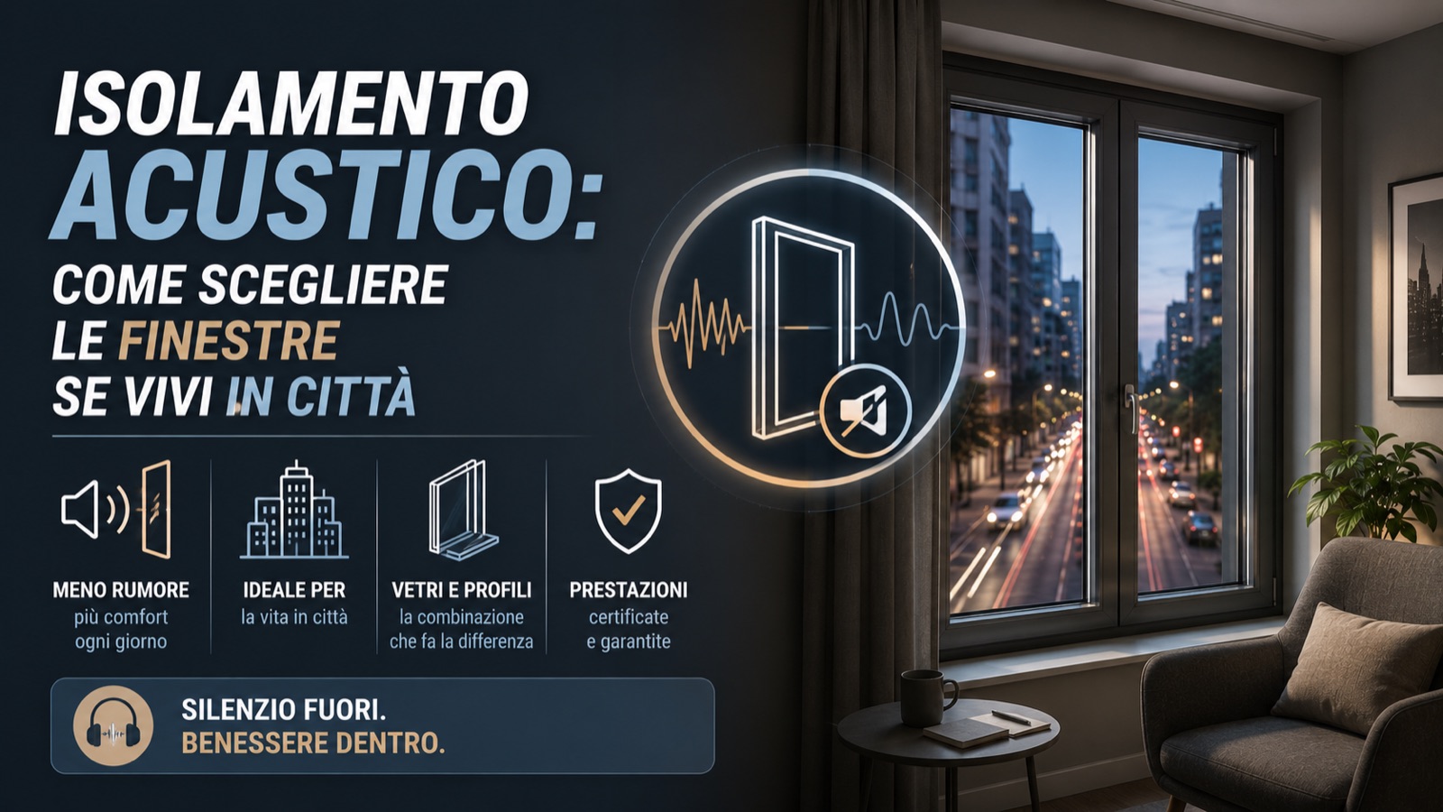 Isolamento acustico: come scegliere le finestre se vivi in città