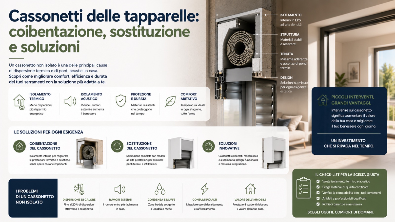 Cassonetti delle tapparelle: coibentazione, sostituzione e soluzioni