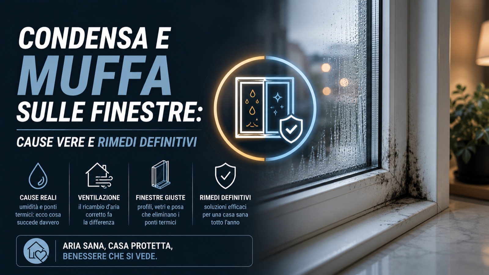 Condensa e muffa sulle finestre: cause vere e rimedi definitivi