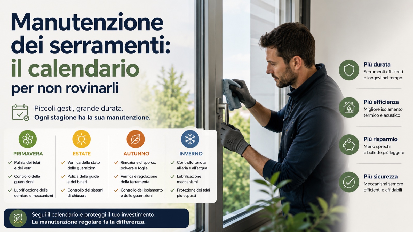 Manutenzione dei serramenti: il calendario per non rovinarli