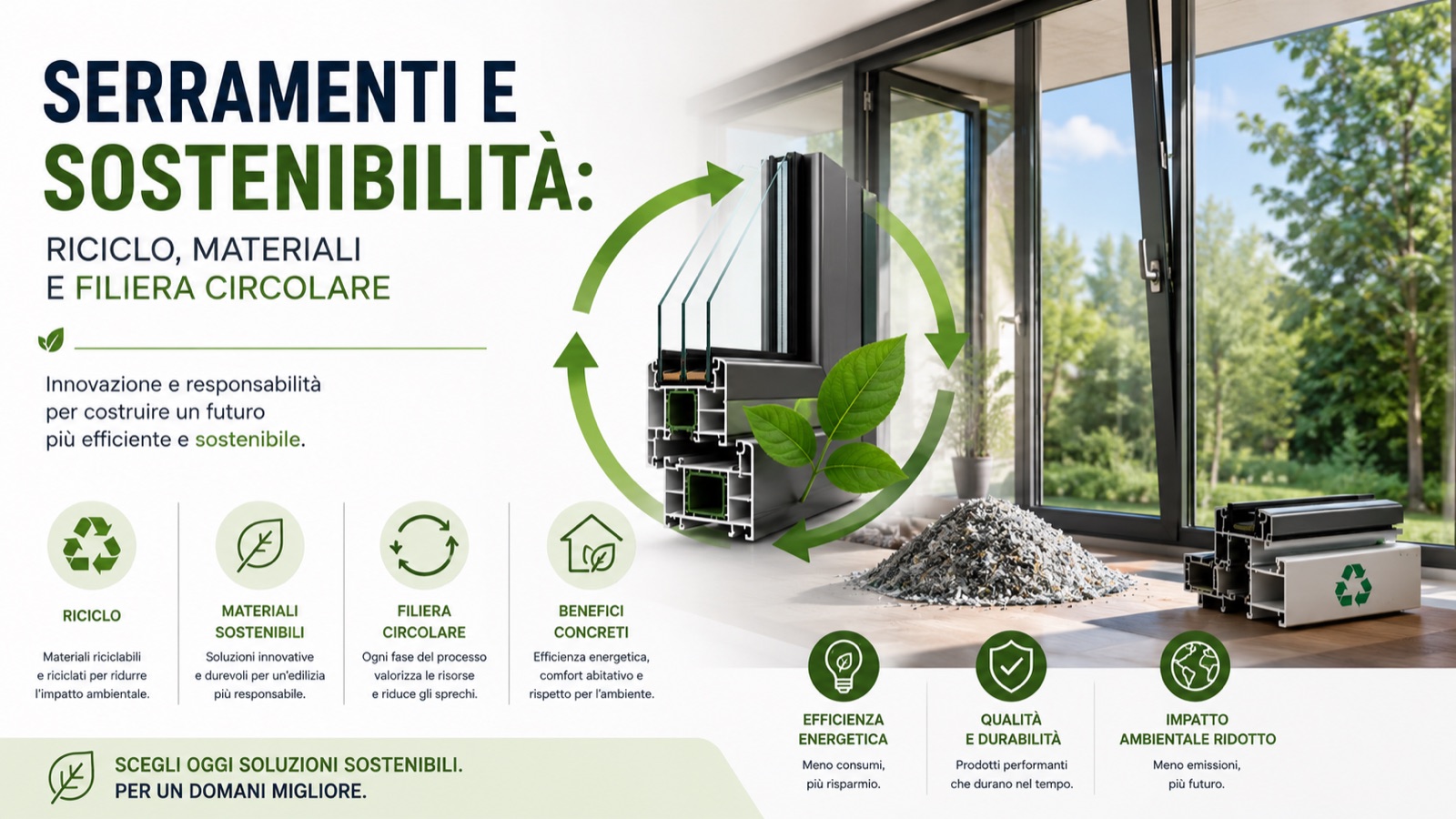 Serramenti e sostenibilità: riciclo, materiali e filiera circolare