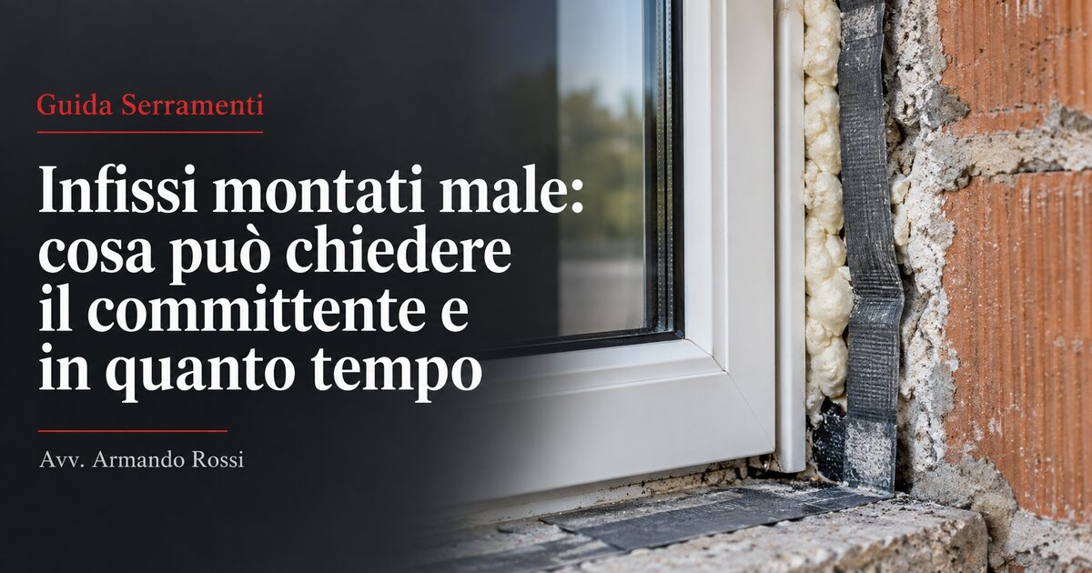 Infissi montati male: cosa può chiedere il committente e in quanto tempo